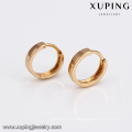 93821 Wholesale plain design women jewelry golden copper alloy hoop earrings